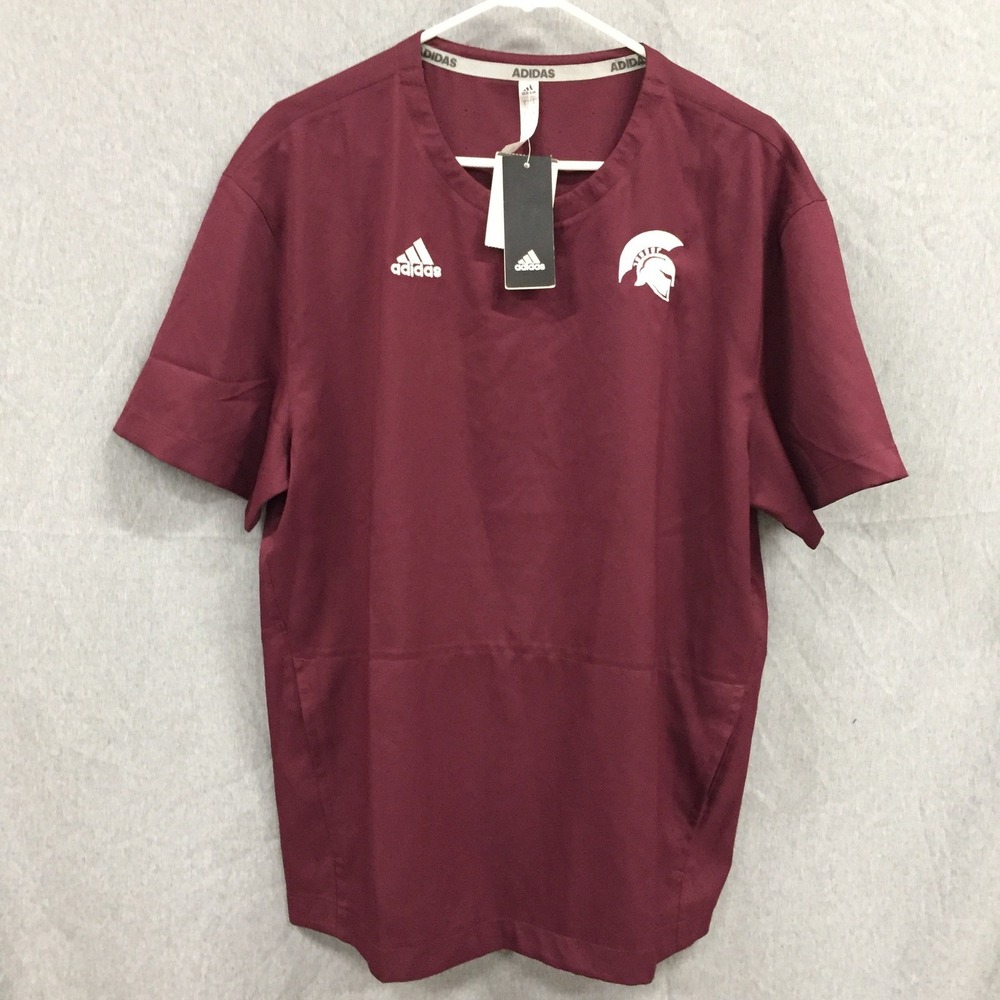Adidas Icon Cage Jacket Maroon Spartan Helmet Training‎ Shirt HF6165 Mens Small